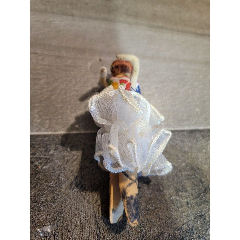 Handmade Ballerina clothespin girl ornament xmas
